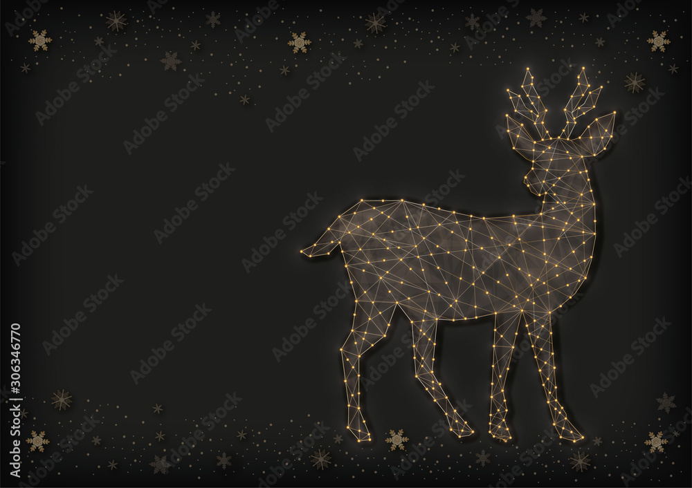 christmas reindeer, constellation, christmas card,kartka świąteczna, renifer,gwiazdozbiór,trójkąty - obrazy, fototapety, plakaty 