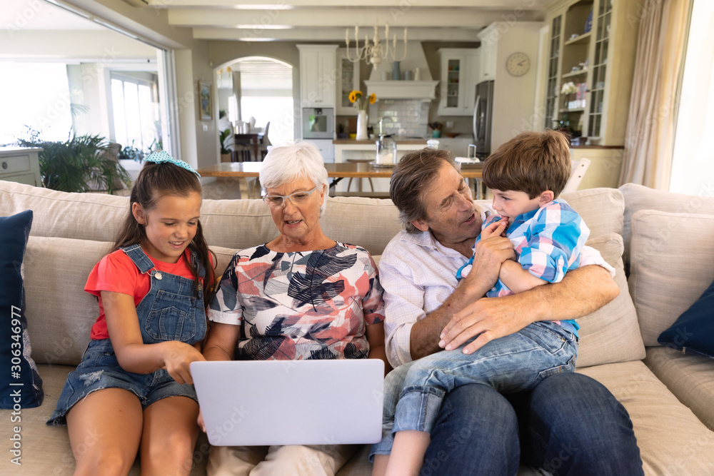 Family spending time together at home