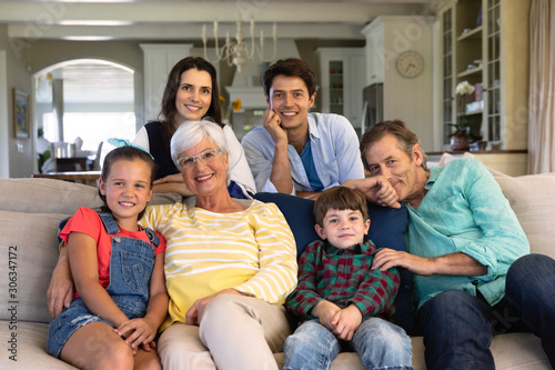 Family spending time together at home