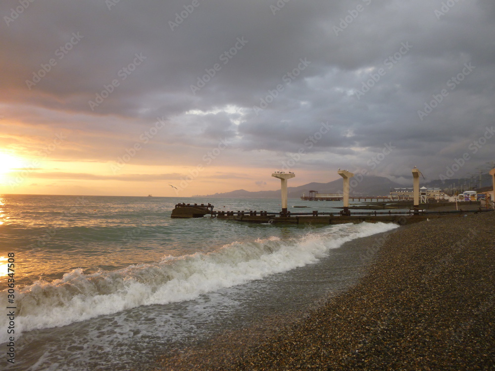 sunset on the Black sea