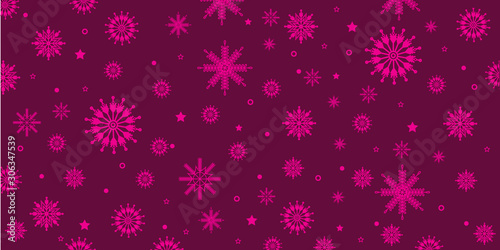 Pink Christmas snowflakes background