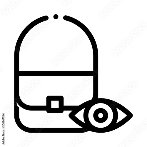 Bag Control Inspection Icon Vector. Outline Bag Control Inspection Sign. Isolated Contour Symbol Illustration