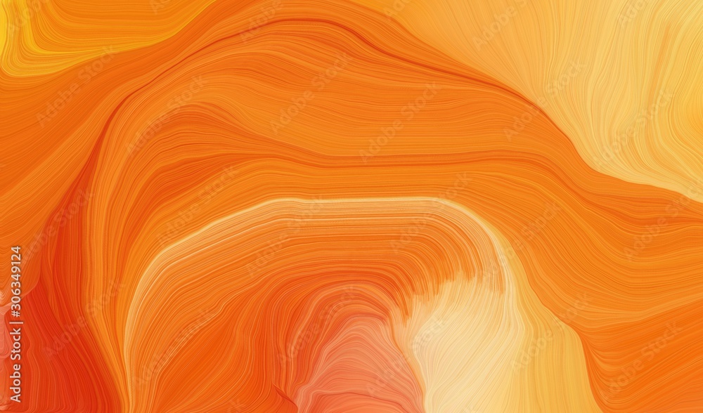 Fototapeta modern waves background illustration with dark orange, burly wood and pastel orange color