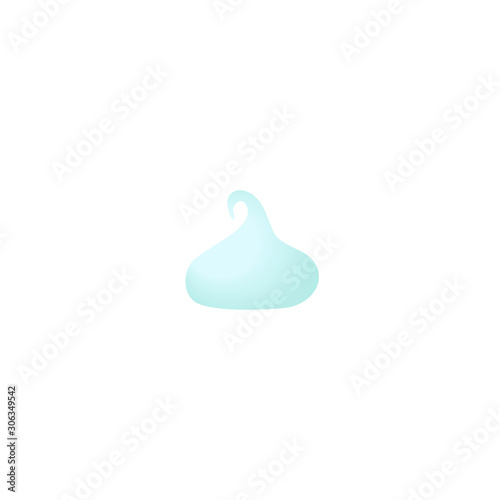 White and blue marshmallow isolated on white background. Vector illustration.