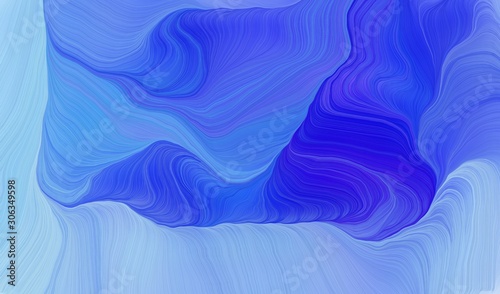 smooth swirl waves background design with royal blue, medium blue and light blue color