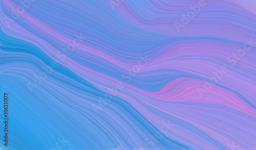 Fototapeta Naklejka Na Ścianę i Meble -  modern soft swirl waves background design with corn flower blue, dodger blue and light pastel purple color