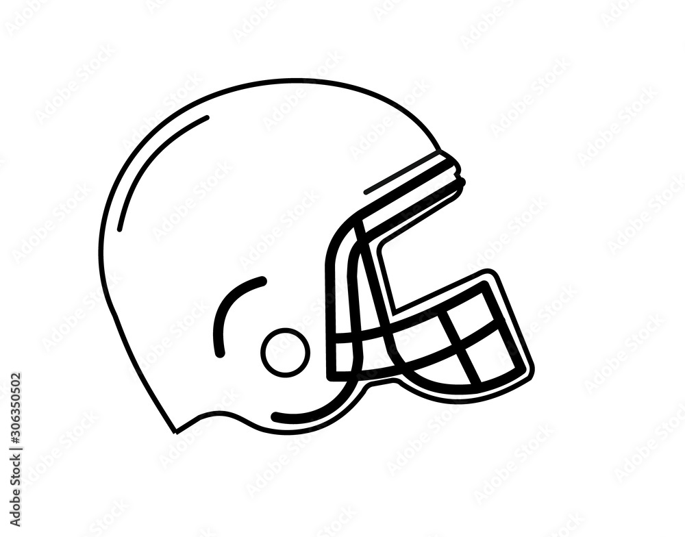 An americamerican, antiquan football helmet line art logo, sign or icon for signs, apps or websites. Isolated vector art An americamerican, antiquan football helmet line art logo, sign or icon for signs, apps or websites. Isolated vector art
