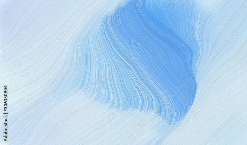 Fototapeta modern curvy waves background design with lavender blue, corn flower blue and sky blue color