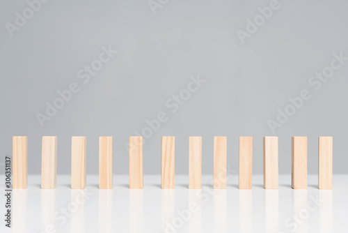 wooden blocks isolated on grey with copy space