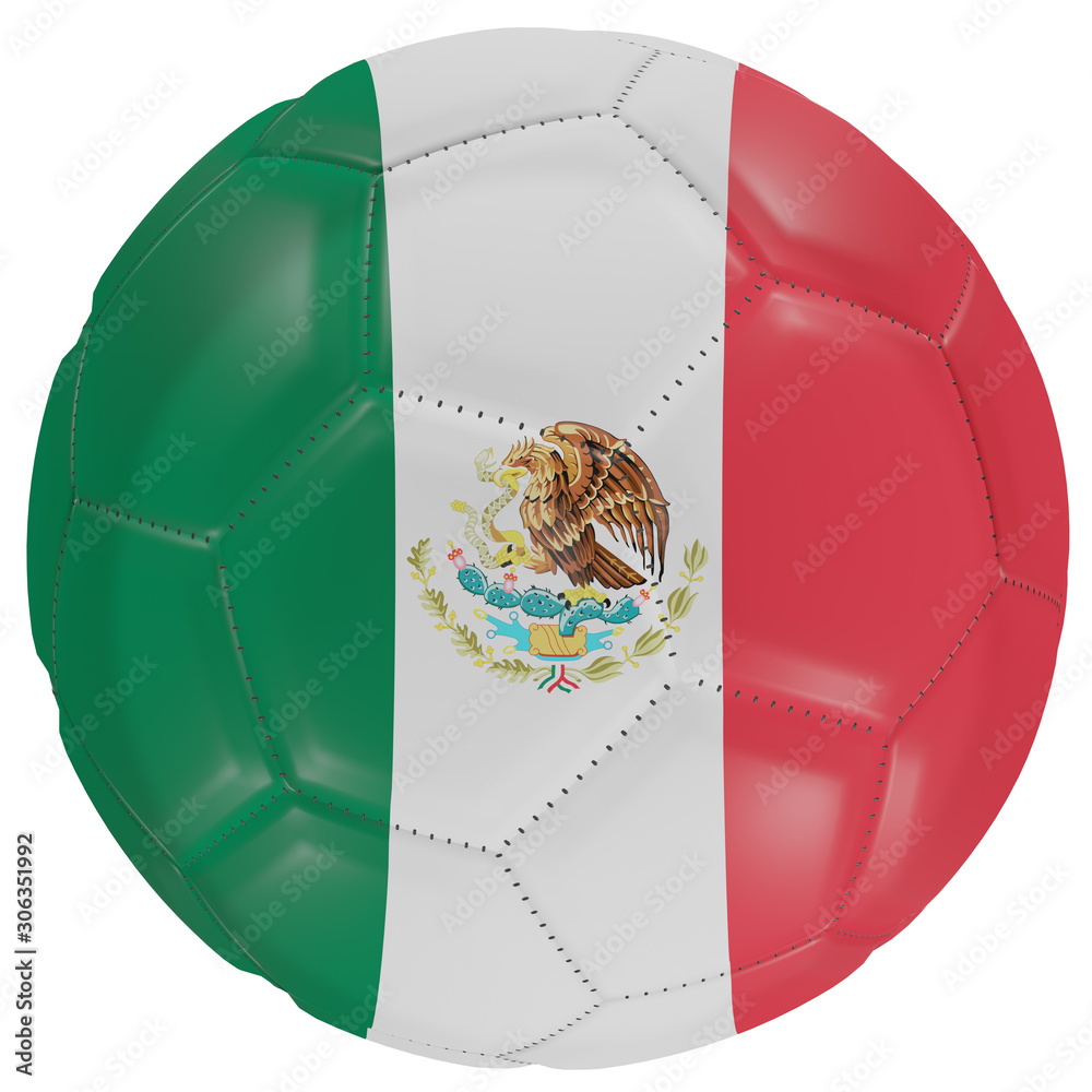 Fototapeta premium Mexico flag on a soccer ball
