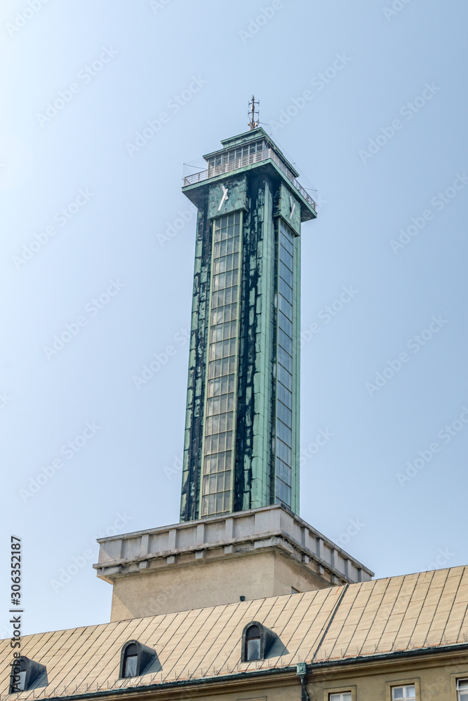 Obraz premium Clock tower of New Town Hall of Ostrava, Czech Republic.