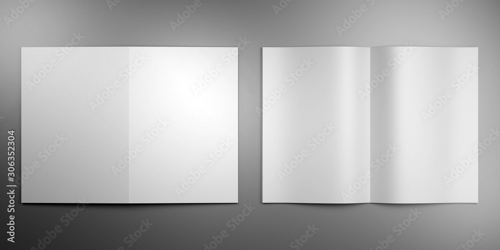 A4/ A5 brochure mockup - cover and pages inside - 3D rendering