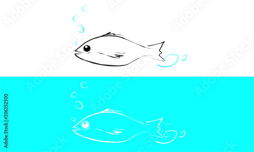 fish ryba rysunek szkic woda
