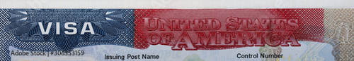 Panoramic view of USA visa stamp headline photo