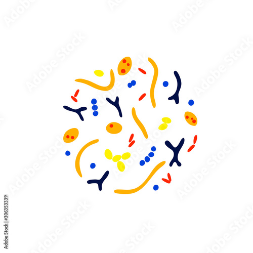 Vector isolated illustration of probiotics 