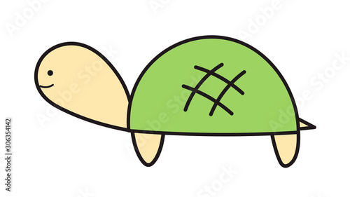 Quadro em tela かわいい　カメ　イラスト
