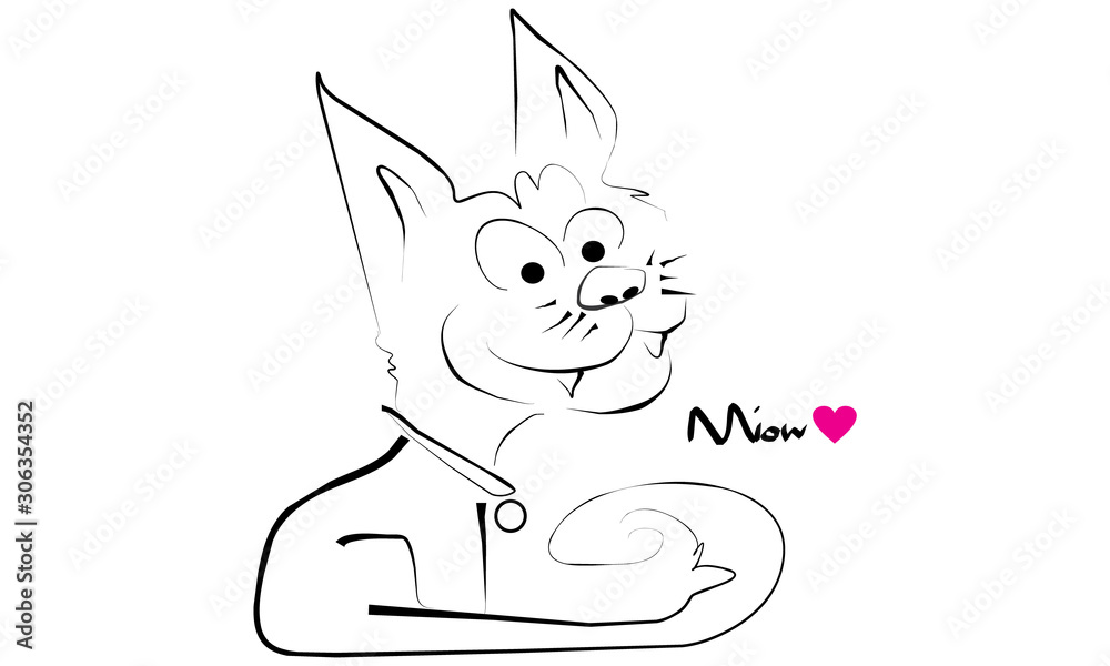 śmieszny kot karykatura rysunek kotek