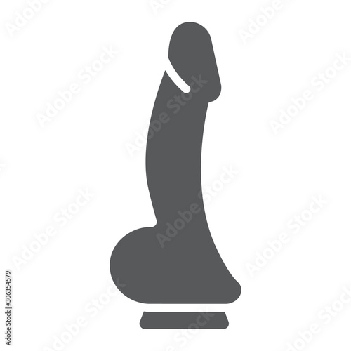 Dildo glyph icon, sex toy and adult, penis sign, vector graphics, a solid pattern on a white background, eps 10.