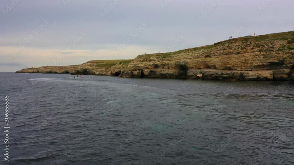 Aerial view of amazing cliffs in sunny day - Old Head of Kinsale, Ireland Krym Aerial view of amazing cliffs in sunny day - Old Head of Kinsale, Ireland Krym