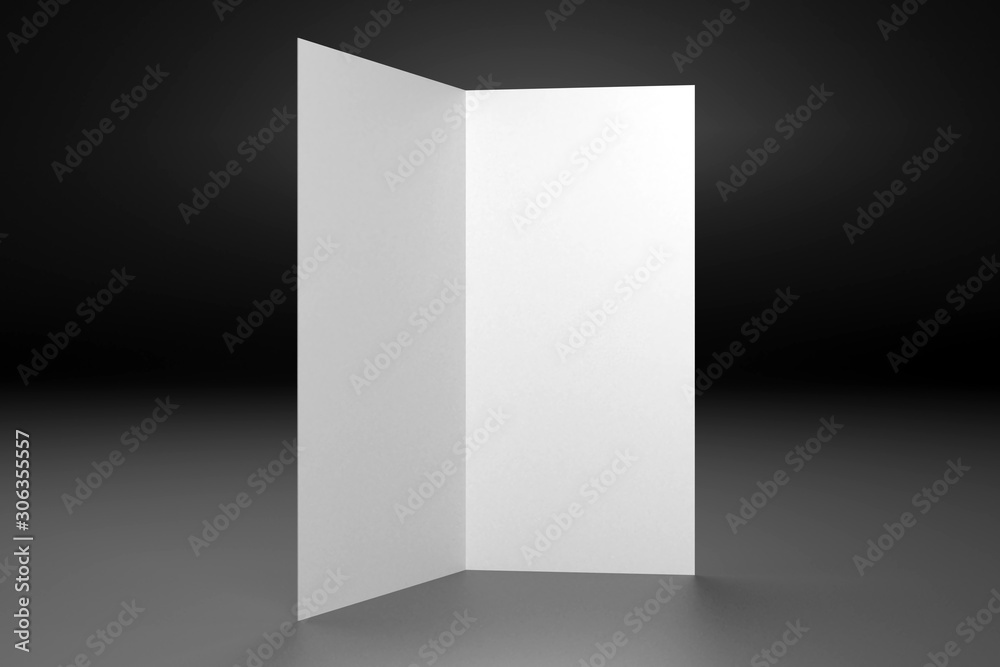 Leaflet/ brochure/ invitation mockup (2 x DL, 2 x 99x210 mm) - 3D rendering Leaflet/ brochure/ invitation mockup (2 x DL, 2 x 99x210 mm) - 3D rendering