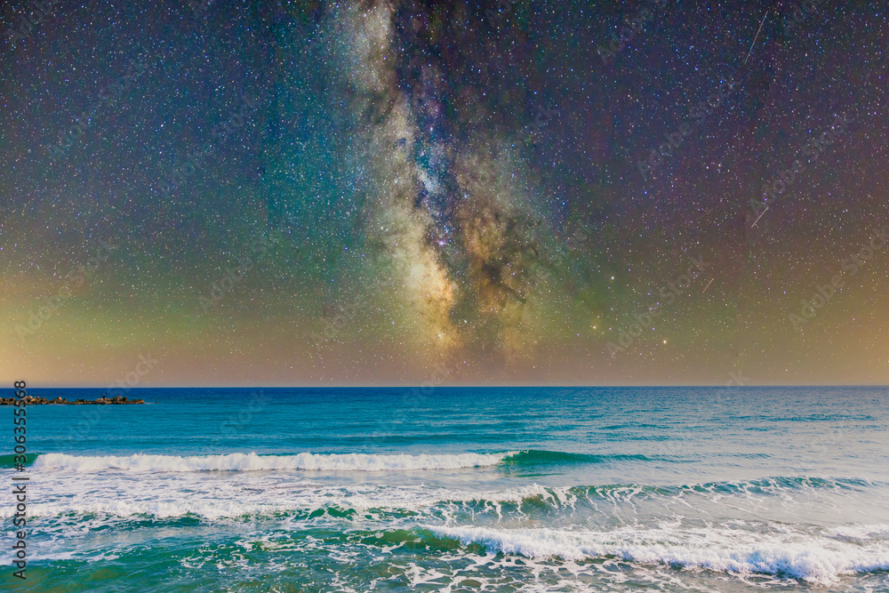 Milky Way Over the Sea Wallpaper 4K