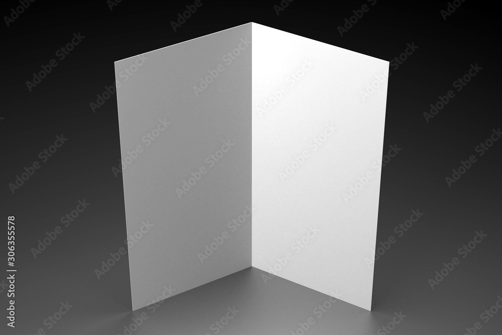 Leaflet/ brochure/ invitation mockup (2 x DL, 2 x 99x210 mm) - 3D rendering Leaflet/ brochure/ invitation mockup (2 x DL, 2 x 99x210 mm) - 3D rendering