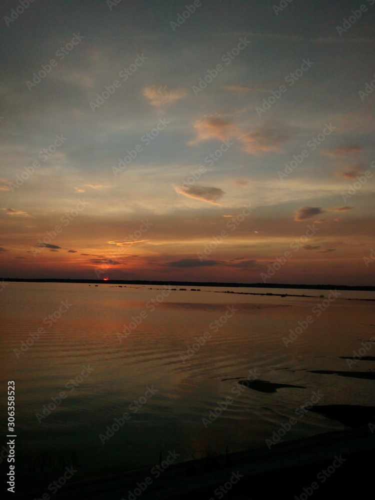 sunset on the lake