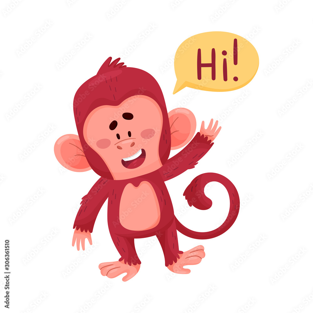 red monkey cartoon