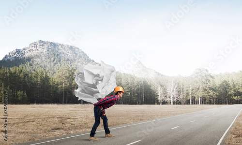 Engineer man carry load © adam121