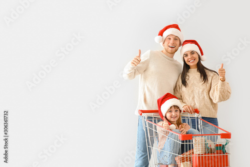Family with shopping cart f...
