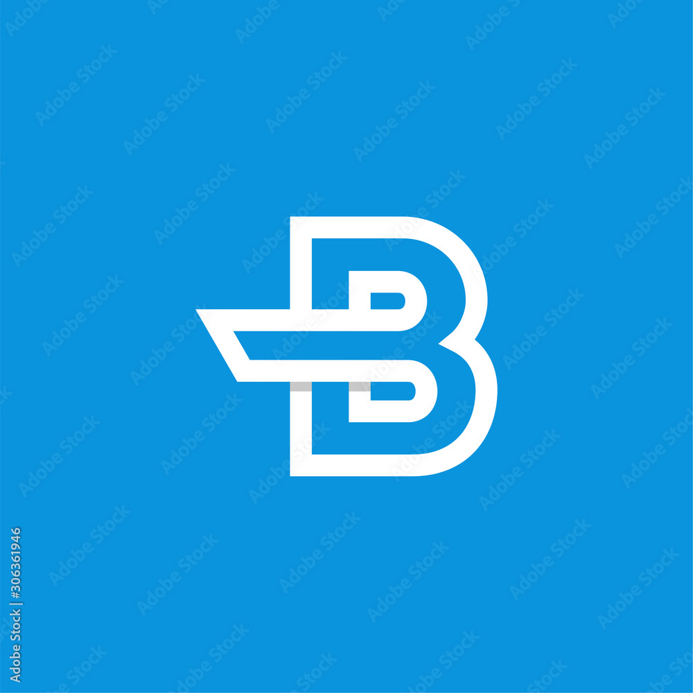 Vector Logo White Wing Letter B Vector Logo White Wing Letter B