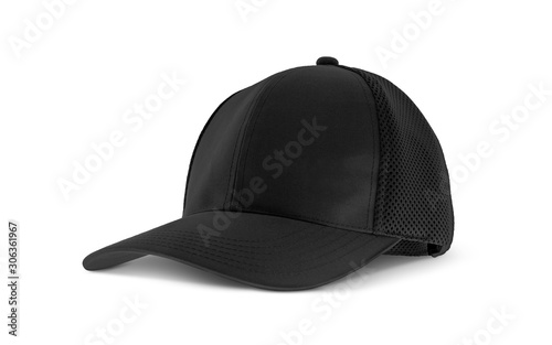 blank black canvas cap for premium clothing accessary design mock-up