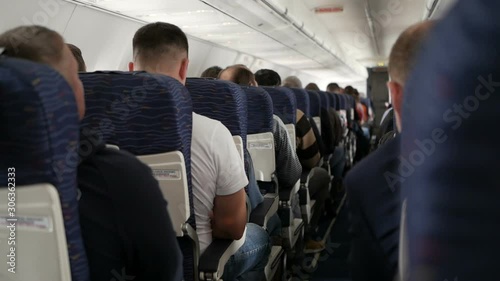 passengers of the aircraft inside the cabin during the flight