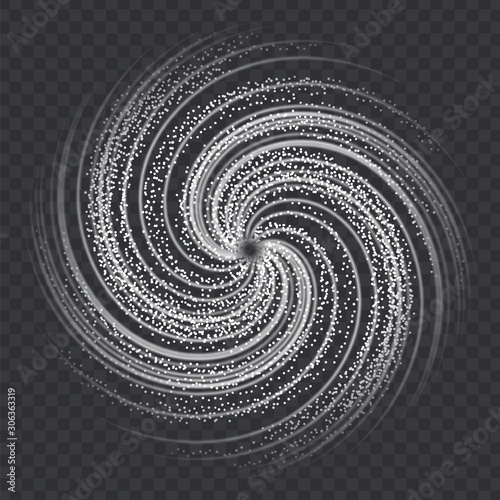 Hurricane swirl isolated on a transparent background. White top view of dangerous natural disaster: cyclone, typhoon, tornado.