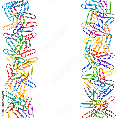 Stationary paperclips isolated on white background