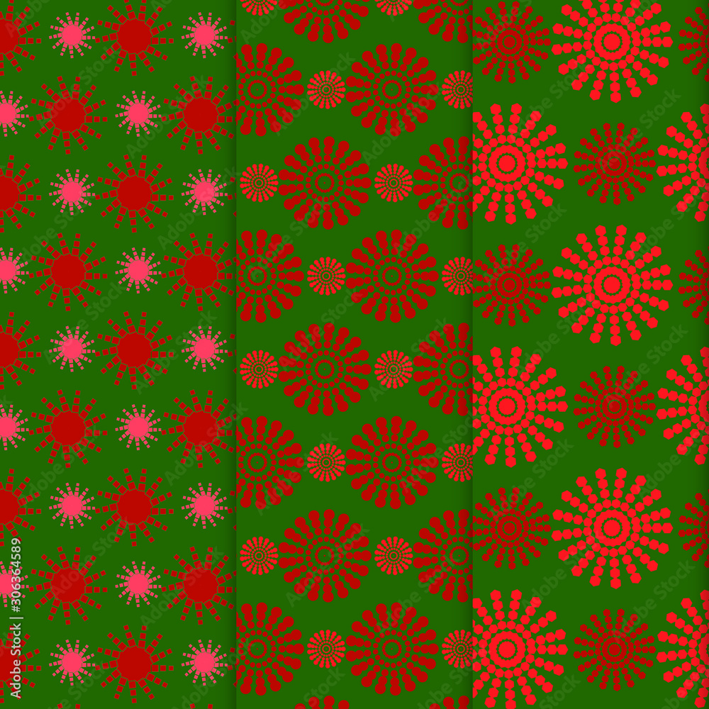 Textura navideña de destellos rojos con fondo verde Textura navideña de destellos rojos con fondo verde