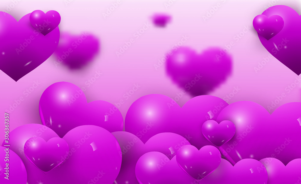 happy valentine pink flowing glossy background