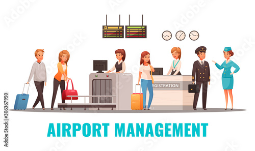 Airport Cartoon Illustration