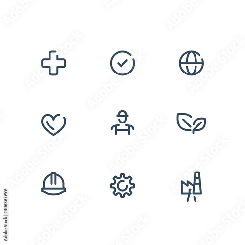 HSE concept, occupational safety and health administration, production factory and environment