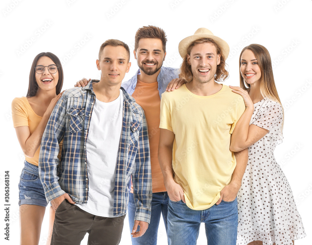 Group of friends on white background Group of friends on white background