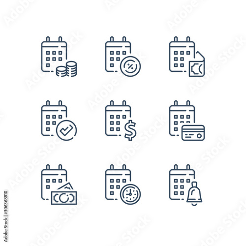 Financial calendar, annual payment, monthly budget plan, tax refund