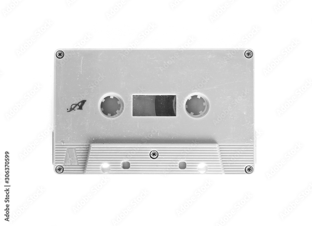 Obraz premium Old cassette tape on white background