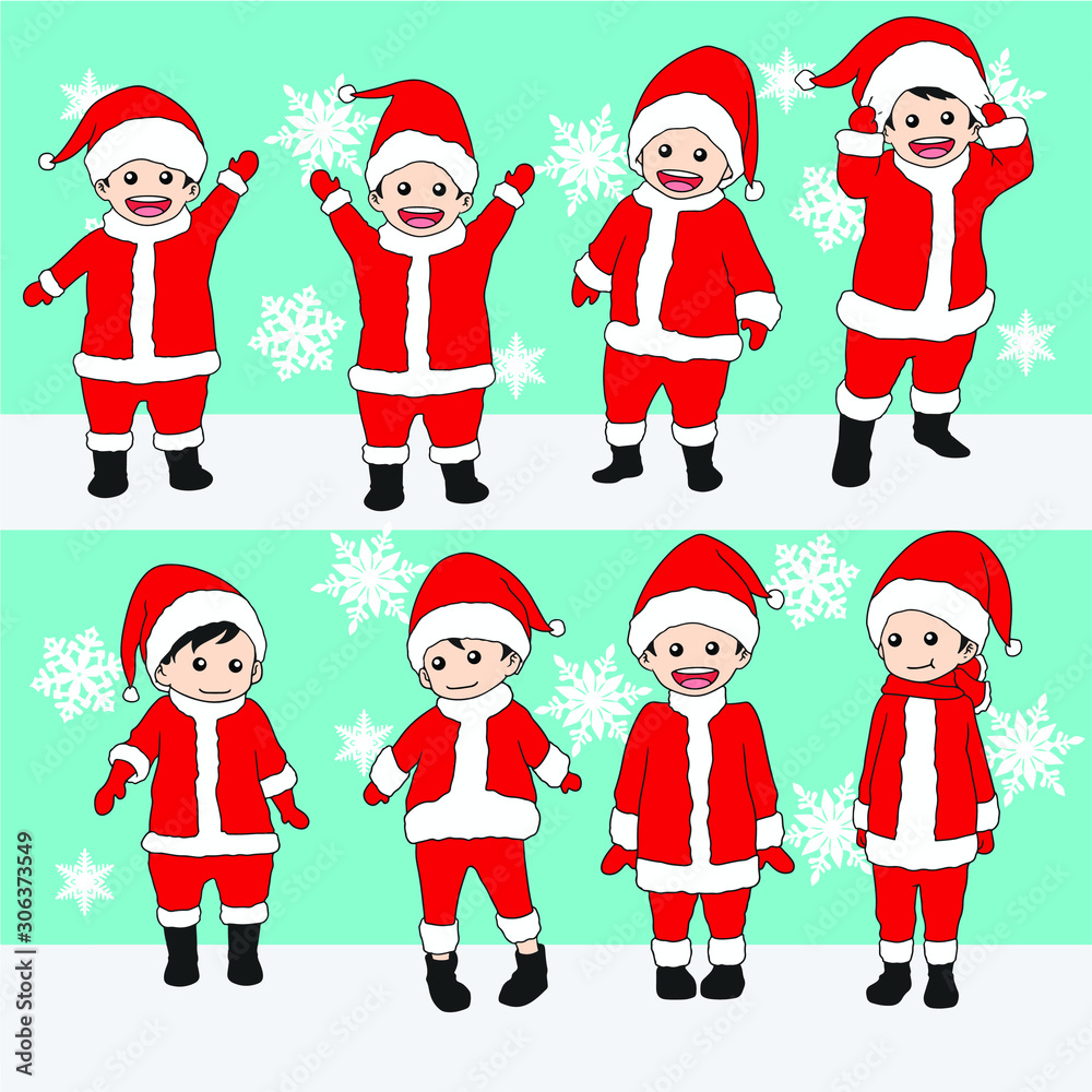 happy kids in christmas costumes happy kids in christmas costumes