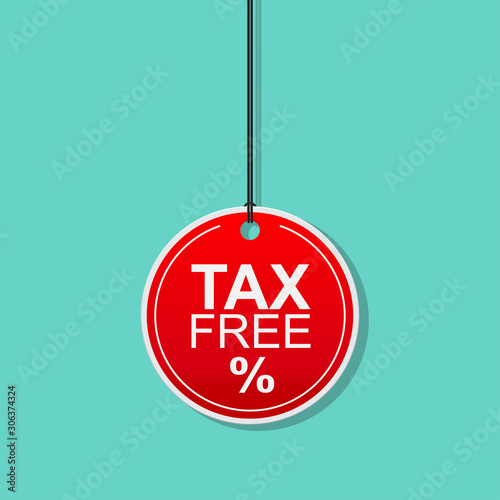 Tax free tag vector illustration.