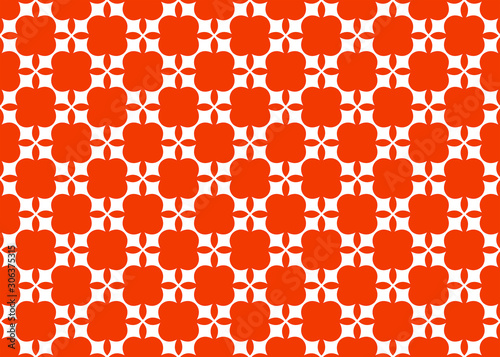 Seamless geometric pattern design illustration. In red, white colors.