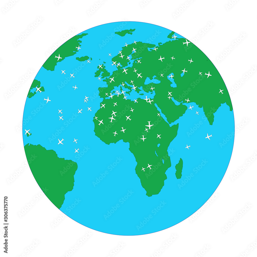 Air movement around the globe vector illustration Air movement around the globe vector illustration