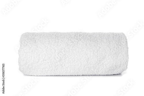 Картината върху платно Clean rolled towel isolated on white