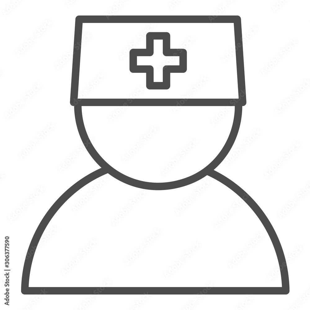 Fototapeta premium Nurse line icon. Vector editable stroke. Eps 8