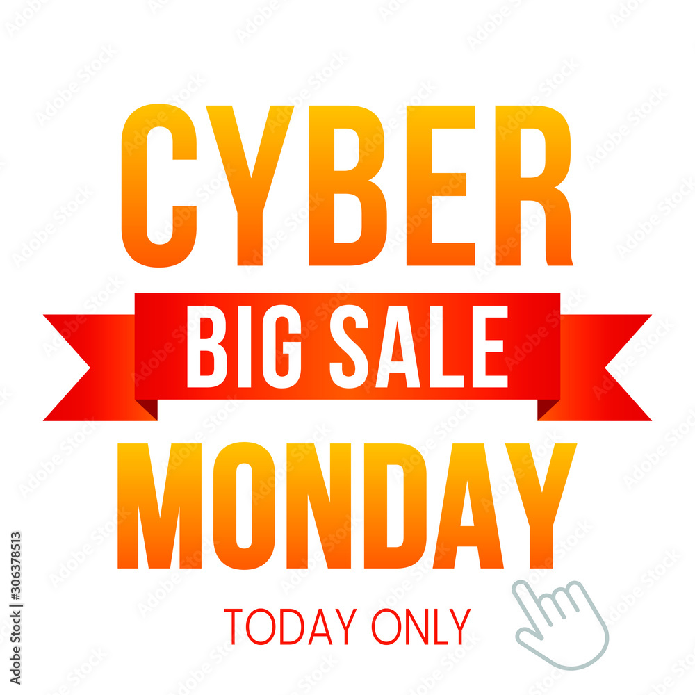 Cyber monday, big discount banner on a white background. Cyber monday, big discount banner on a white background.
