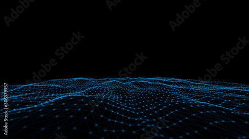 Technologies. Abstract polygonal space low poly dark background with connecting dots and lines. Connection structure. Futuristic polygonal background. Triangular business wallpaper.